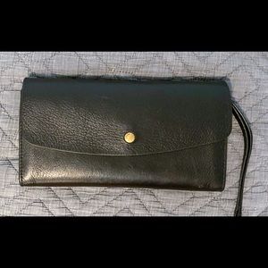 Black Leather Fossil Clutch/Wristlet